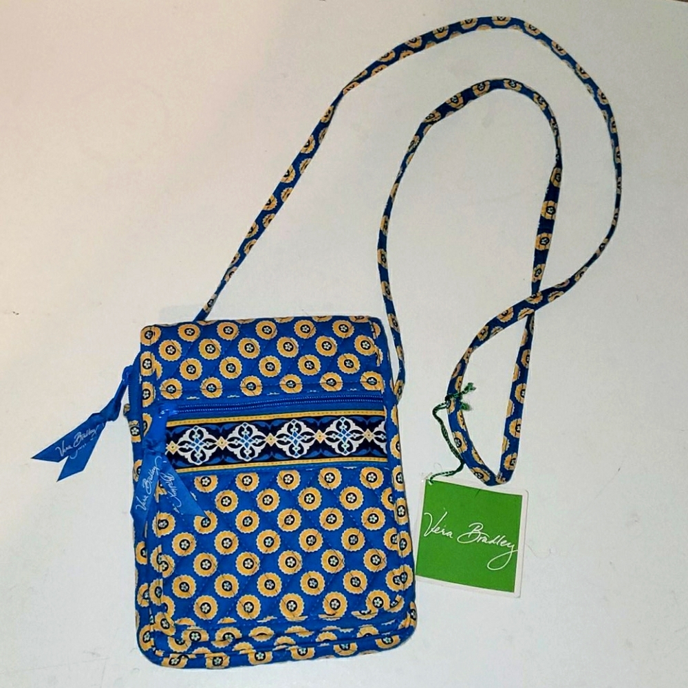New Vera Bradley small yellow & blue shoulder bag